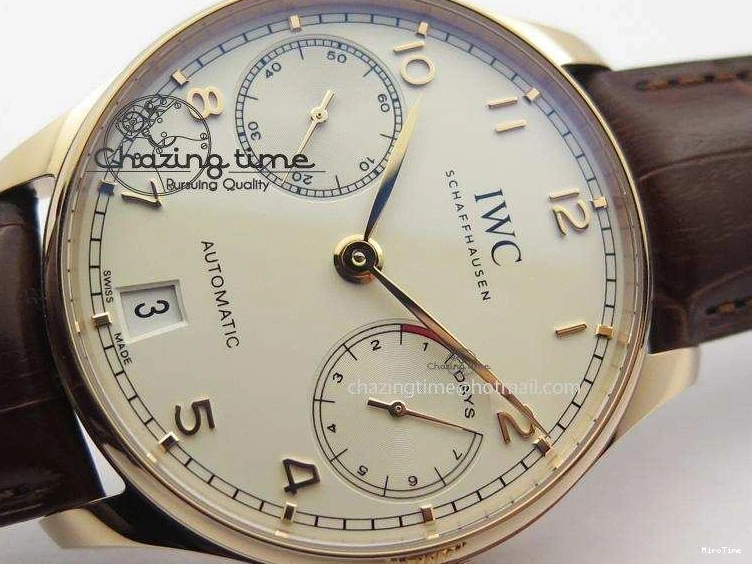 MIROTIME 0128 Fashionable Portuguese Real PR RG IW500701 ZF 1:1 Best Edition On Brown Leather Strap A52010 V 7302